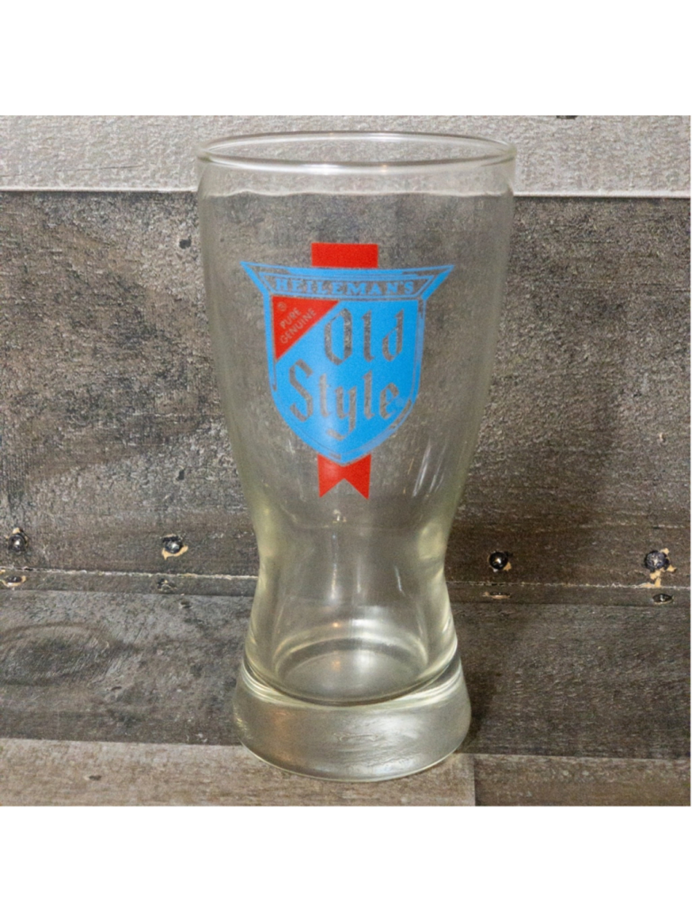 VINTAGE HEILEMANS OLD STYLE PURE GENIUS TAVERN DIVE BAR RETRO GLASS MINI PILSNER